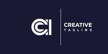 CI soyut minimalist harfler logo monogramı. Bu minimalist bir logo, bu logo iki küçük harf ile tasarlanmış.