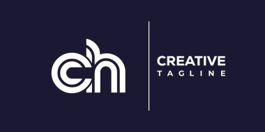 CH soyut minimalist harfler logo monogramı. Bu minimalist bir logo, bu logo iki küçük harf ile tasarlanmış.