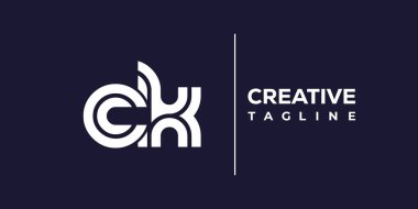 CK soyut minimalist harfler logo monogramı. Bu minimalist bir logo, bu logo iki küçük harf ile tasarlanmış.