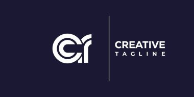 CR soyut minimalist harfler logo monogramı. Bu minimalist bir logo, bu logo iki küçük harf ile tasarlanmış.