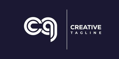 CQ soyut minimalist harfler logo monogramı. Bu minimalist bir logo, bu logo iki küçük harf ile tasarlanmış.
