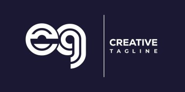 EG soyut minimalist harfler logo monogramı. Bu minimalist bir logo, bu logo iki küçük harf ile tasarlanmış.