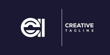 El-soyut minimalist harfler logo monogramı. Bu minimalist bir logo, bu logo iki küçük harf ile tasarlanmış.