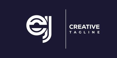 EJ soyut minimalist harfler logo monogramı. Bu minimalist bir logo, bu logo iki küçük harf ile tasarlanmış.