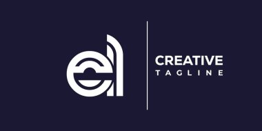 EL soyut minimalist harfler logo monogramı. Bu minimalist bir logo, bu logo iki küçük harf ile tasarlanmış.