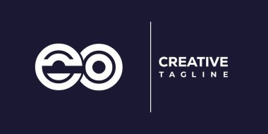 EO soyut minimalist harfler logo monogramı. Bu minimalist bir logo, bu logo iki küçük harf ile tasarlanmış.