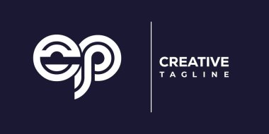 EP soyut minimalist harfler logo monogramı. Bu minimalist bir logo, bu logo iki küçük harf ile tasarlanmış.