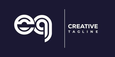 EQ soyut minimalist harfler logo monogramı. Bu minimalist bir logo, bu logo iki küçük harf ile tasarlanmış.