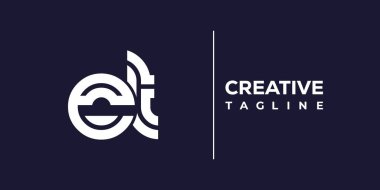 ET soyut minimalist harfler logo monogramı. Bu minimalist bir logo, bu logo iki küçük harf ile tasarlanmış.