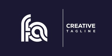 FA soyut minimalist harfler logo monogramı. Bu minimalist bir logo, bu logo iki küçük harf ile tasarlanmış.