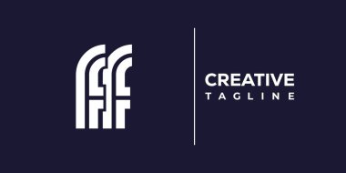 FF soyut minimalist harfler logo monogramı. Bu minimalist bir logo, bu logo iki küçük harf ile tasarlanmış.