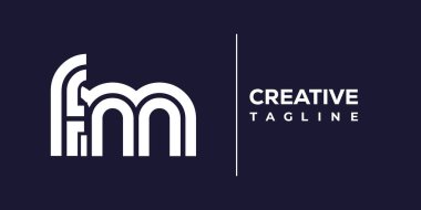 FM soyut minimalist harfler logo monogramı. Bu minimalist bir logo, bu logo iki küçük harf ile tasarlanmış.