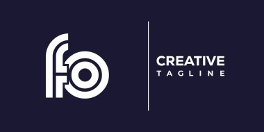 Fo soyut minimalist harfler logo monogramı. Bu minimalist bir logo, bu logo iki küçük harf ile tasarlanmış.