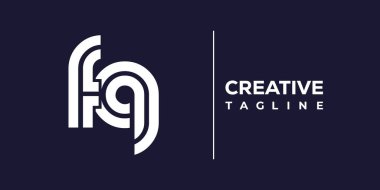 FQ soyut minimalist harfler logo monogramı. Bu minimalist bir logo, bu logo iki küçük harf ile tasarlanmış.