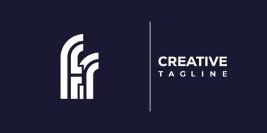 FR soyut minimalist harfler logo monogramı. Bu minimalist bir logo, bu logo iki küçük harf ile tasarlanmış.