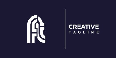 FT soyut minimalist harfler logo monogramı. Bu minimalist bir logo, bu logo iki küçük harf ile tasarlanmış.