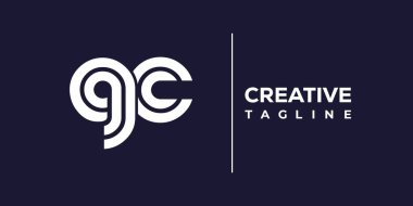GC soyut minimalist harfler logo monogramı. Bu minimalist bir logo, bu logo iki küçük harf ile tasarlanmış.