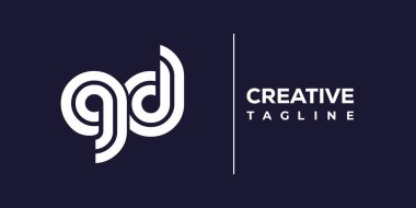 GD soyut minimalist harfler logo monogramı. Bu minimalist bir logo, bu logo iki küçük harf ile tasarlanmış.