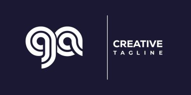 GA soyut minimalist harfler logo monogramı. Bu minimalist bir logo, bu logo iki küçük harf ile tasarlanmış.