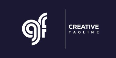 GF soyut minimalist harfler logo monogramı. Bu minimalist bir logo, bu logo iki küçük harf ile tasarlanmış.