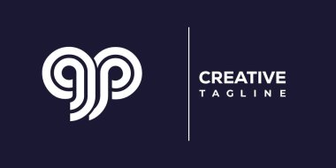 GP soyut minimalist harfler logo monogramı. Bu minimalist bir logo, bu logo iki küçük harf ile tasarlanmış.