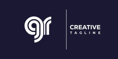 GR soyut minimalist harfler logo monogramı. Bu minimalist bir logo, bu logo iki küçük harf ile tasarlanmış.