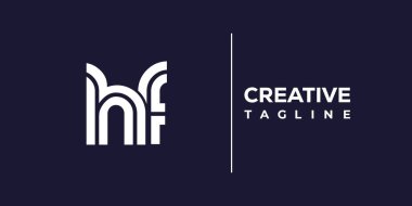HF soyut minimalist harfler logo monogramı. Bu minimalist bir logo, bu logo iki küçük harf ile tasarlanmış.