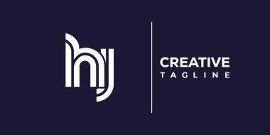 HJ soyut minimalist harfler logo monogramı. Bu minimalist bir logo, bu logo iki küçük harf ile tasarlanmış.