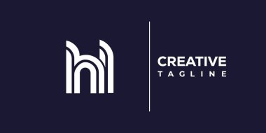 HL soyut minimalist harfler logo monogramı. Bu minimalist bir logo, bu logo iki küçük harf ile tasarlanmış.
