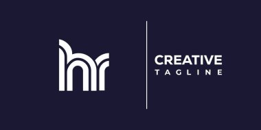 HR soyut minimalist harfler logo monogramı. Bu minimalist bir logo, bu logo iki küçük harf ile tasarlanmış.