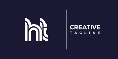 HT soyut minimalist harfler logo monogramı. Bu minimalist bir logo, bu logo iki küçük harf ile tasarlanmış.