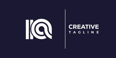 IA soyut minimalist harfler logo monogramı. Bu minimalist bir logo, bu logo iki küçük harf ile tasarlanmış.