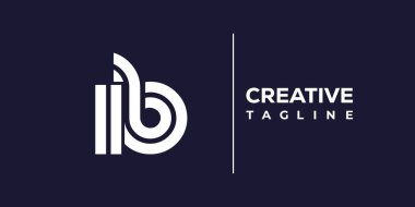 IB soyut minimalist harfler logo monogramı. Bu minimalist bir logo, bu logo iki küçük harf ile tasarlanmış.