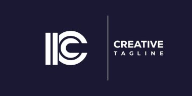 IC soyut minimalist harfler logo monogramı. Bu minimalist bir logo, bu logo iki küçük harf ile tasarlanmış.