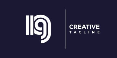 IG soyut minimalist harfler logo monogramı. Bu minimalist bir logo, bu logo iki küçük harf ile tasarlanmış.