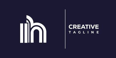 IH soyut minimalist harfler logo monogramı. Bu minimalist bir logo, bu logo iki küçük harf ile tasarlanmış.
