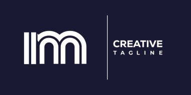 İm soyut minimalist harfler logo monogramı. Bu minimalist bir logo, bu logo iki küçük harf ile tasarlanmış.
