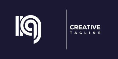 IQ soyut minimalist harfler logo monogramı. Bu minimalist bir logo, bu logo iki küçük harf ile tasarlanmış.