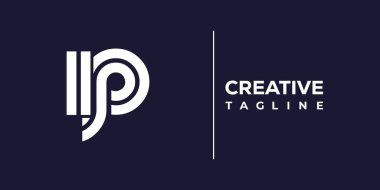IP soyut minimalist harfler logo monogramı. Bu minimalist bir logo, bu logo iki küçük harf ile tasarlanmış.