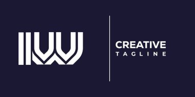 IW soyut minimalist harfler logo monogramı. Bu minimalist bir logo, bu logo iki küçük harf ile tasarlanmış.