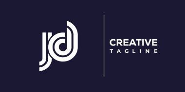 JD soyut minimalist harfler logo monogramı. Bu minimalist bir logo, bu logo iki küçük harf ile tasarlanmış.