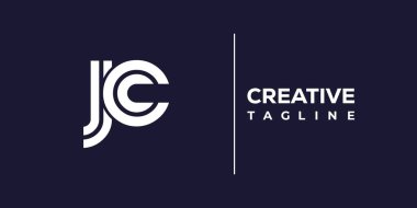 JC soyut minimalist harfler logo monogramı. Bu minimalist bir logo, bu logo iki küçük harf ile tasarlanmış.