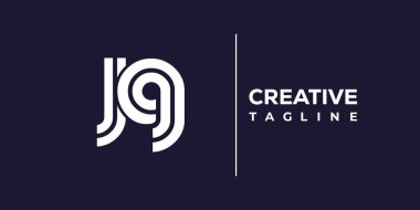 JG soyut minimalist harfler logo monogramı. Bu minimalist bir logo, bu logo iki küçük harf ile tasarlanmış.