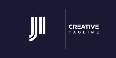 JI soyut minimalist harfler logo monogramı. Bu minimalist bir logo, bu logo iki küçük harf ile tasarlanmış.