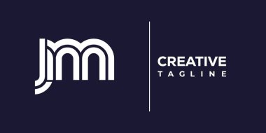 JM soyut minimalist harfler logo monogramı. Bu minimalist bir logo, bu logo iki küçük harf ile tasarlanmış.