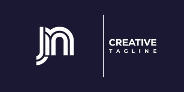 JN soyut minimalist harfler logo monogramı. Bu minimalist bir logo, bu logo iki küçük harf ile tasarlanmış.