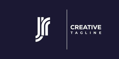 JR soyut minimalist harfler logo monogramı. Bu minimalist bir logo, bu logo iki küçük harf ile tasarlanmış.