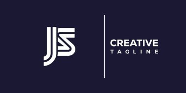 JS soyut minimalist harfler logo monogramı. Bu minimalist bir logo, bu logo iki küçük harf ile tasarlanmış.