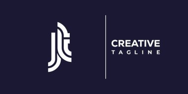 JT soyut minimalist harfler logo monogramı. Bu minimalist bir logo, bu logo iki küçük harf ile tasarlanmış.