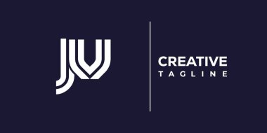 JV soyut minimalist harfler logo monogramı. Bu minimalist bir logo, bu logo iki küçük harf ile tasarlanmış.